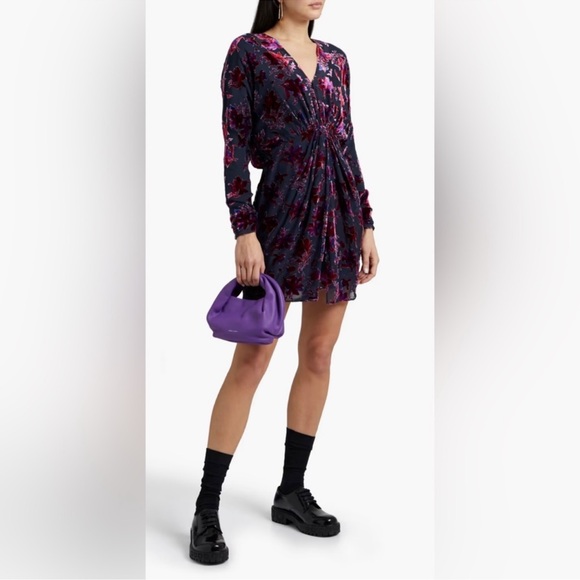 Rag & Bone Eloise Floral Velvet Multicolor Mini Dress 0 - Picture 2 of 11